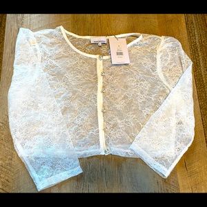 WeWoreWhat Women’s White Lace Topper in M - NWT